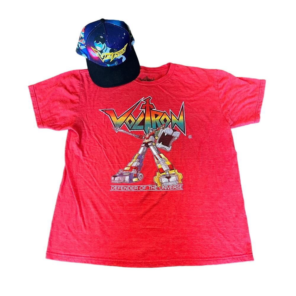 Voltron Men's LG Defender Of The Universe  Graphic T-shirt And Hat